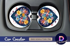 Heart shaped flower arrangement Round Car Coaster PNG Product Image 1