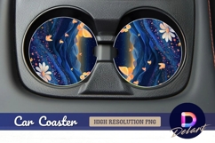 Dreamy night landscape with Round Car Coaster PNG Product Image 1