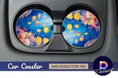 Colorful fish in ocean Round Car Coaster PNG Product Image 1