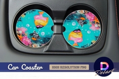 Colorful fish round car coaster Round Car Coaster PNG Product Image 1