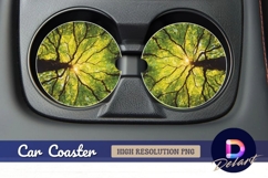 Sunburst through tree canopy Round Car Coaster PNG Product Image 1
