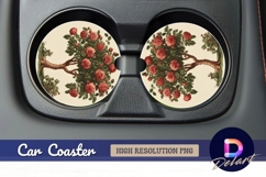 Antique rose tree Round Car Coaster PNG Product Image 1