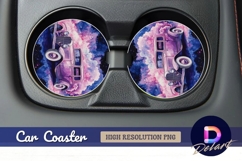Watercolor antique car Round Car Coaster PNG Product Image 1