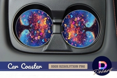 Butterfly tree colorful Round Car Coaster PNG Product Image 1