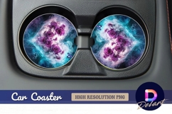 Heart roses smoke butterfly Round Car Coaster PNG Product Image 1