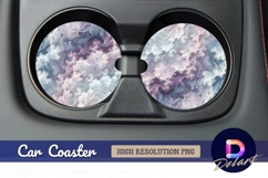 Abstract pastel swirl Round Car Coaster PNG Product Image 1