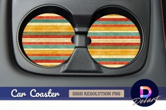 Retro striped background Round Car Coaster PNG Product Image 1