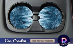 Snowy winter forest Round Car Coaster PNG Product Image 1