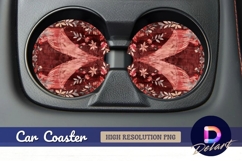 Floral canopy illustration Round Car Coaster PNG Product Image 1