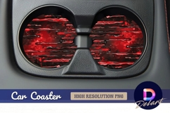 Red and black liquid dripping Round Car Coaster PNG Product Image 1