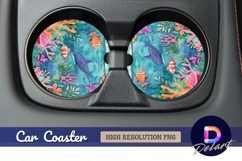 Underwater life paper Round Car Coaster PNG Product Image 1