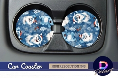Whimsical yeti Round Car Coaster PNG Product Image 1
