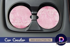 Pink round car coaster floral texture Round Car Coaster PNG Product Image 1