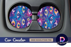 Psychedelic eyes Round Car Coaster PNG Product Image 1