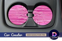 Pink liquid drips abstract Round Car Coaster PNG Product Image 1