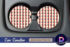 Distressed american flag Round Car Coaster PNG Product Image 1