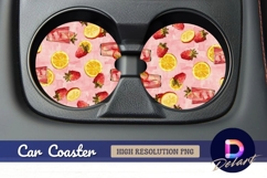 Strawberry lemonade Round Car Coaster PNG Product Image 1