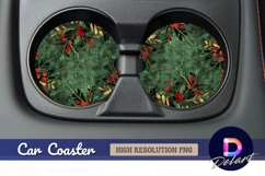 Round car coaster festive berries and Round Car Coaster PNG Product Image 1