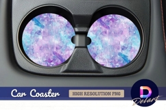 Watercolor fish and floral Round Car Coaster PNG Product Image 1