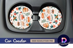 Watercolor cakes and flowers Round Car Coaster PNG Product Image 1