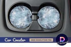 Winter watercolor Round Car Coaster PNG Product Image 1