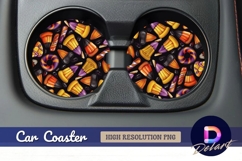 Halloween candy pattern Round Car Coaster PNG Product Image 1