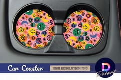 Pink round car coaster with fun Round Car Coaster PNG Product Image 1