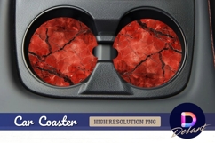 Round car coaster red marble Round Car Coaster PNG Product Image 1