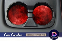 Red smoke effect Round Car Coaster PNG Product Image 1