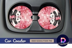 Couple of pandas Round Car Coaster PNG Product Image 1