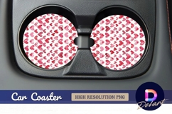 Watercolor hearts Round Car Coaster PNG Product Image 1