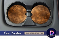 Worn golden Round Car Coaster PNG Product Image 1