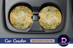 Round car coaster aged parchment Round Car Coaster PNG Product Image 1