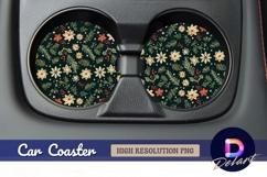 Festive holiday Round Car Coaster PNG Product Image 1