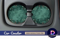 Winter round car coaster with berries Round Car Coaster PNG Product Image 1