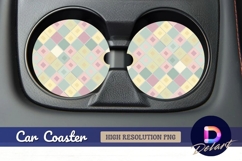 Pastel diamond pattern Round Car Coaster PNG Product Image 1