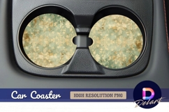 Distressed floral pattern Round Car Coaster PNG Product Image 1