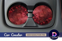 Red roses Round Car Coaster PNG Product Image 1