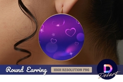 Purple round earring png hearts and stars Product Image 1