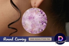 Floral circle background with vintage Round Earring PNG Product Image 1