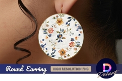 Elegant floral pattern Round Earring PNG Product Image 1