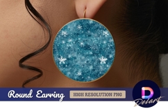 Teal winter snowflake round earring png Product Image 1