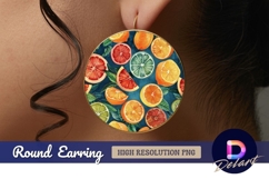 Citrus fruit Round Earring PNG Product Image 1