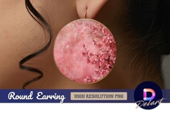 Pink blossom circle round earring png Product Image 1