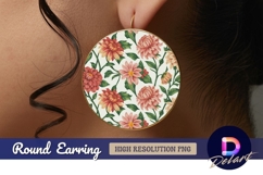 Floral circular design round earring png Product Image 1