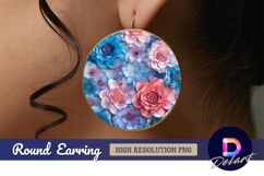 Floral arrangement Round Earring PNG Product Image 1