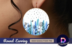 Floral illustration round earring png design Product Image 1