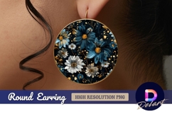 Elegant floral pattern Round Earring PNG Product Image 1