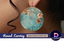 Floral grunge background Round Earring PNG Product Image 1