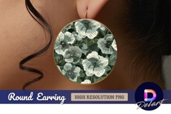 Floral pattern Round Earring PNG Product Image 1